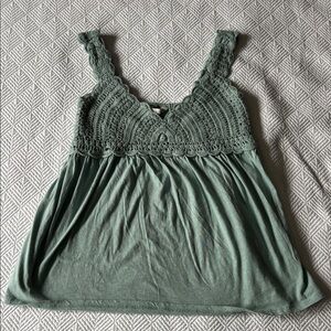 Lucky Brand Green Lace Tank Top